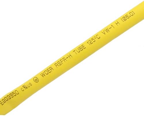 חדש LON0167 צהוב 20ft 6 מ 'אורך 6.0 ממ דיא. חום פוליולפין צינור צינור מתכווץ (צהוב 20ft 6 מ 'אורך 6.0 ממ דיא. שרומפשלאוך אוס פוליאולפין