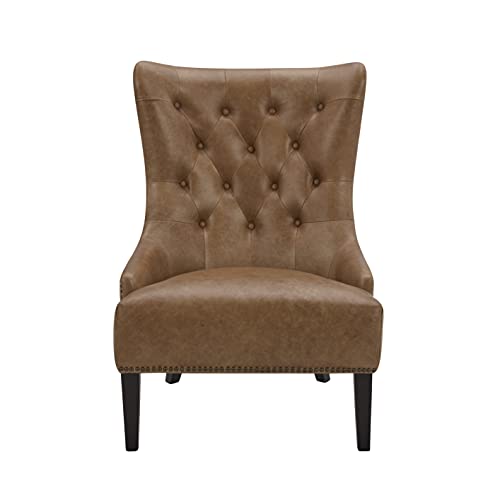 מותג אמזון-אבן וקרן קינגסולבר כיסא מבטא סלון מעור מצויץ, 28וו, קוניאק