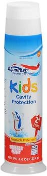 Aquafresh Kids Fluoride משחת שיניים משאבת נענע מנטה - 4.6 גרם, חבילה של 3