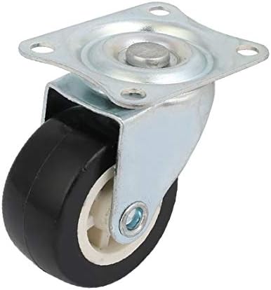 X-DREE 1.5 אינץ 'PVC מלבן גלגל יחיד בצורת צלחת עליונה צער אוניברסלי שחור 4 יחידות (rectángulo de una sola rueda de pvc de 1,5 pulgadas