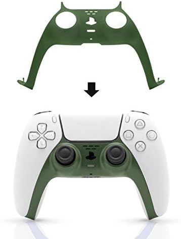 אביזר בקר PS5, מארז מעטפת דקורטיבית של PS5 ירוק וכובעי אגודל גומי PS5 ו -4 PS5 מרחיבי טריגר