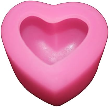 LVDGE 2-חבילות תלת-ממדיות בצורת לב עובש סבון סיליקון לייצור סבון טיפוח טבעי, סבון אמנות DIY ויום האהבה ומתנות ליום האם