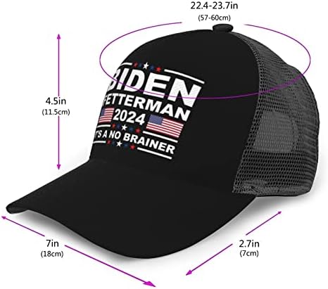 ג 'ו-ביידן-ג' ון-פטרמן - 2024 זה-לא-מוח-מצחיק מתנות בייסבול כובע רשת אבא כובע נהג משאית כובע יוניסקס קיץ כובעים שחור