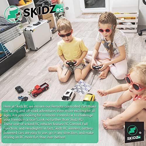 SKIDZ RC מכונית פעלולים שלט רחוק לילדים תחביב RC סורקי RC, מכונית פעלולים 4WD כפול צדדי 360 האורות צבעוניים אלקטריק מהיר מהיר מהיר מחוץ