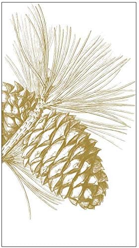 תוצרי נייר עיצוב חרוטים על אורח/מגבות ידיים זהב, 5 x 7, רב צבעוני