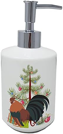 אוצרות קרוליין BB9203SOAP בהולנדי בנטם עוף עוף סבון קרמיקה לחג המולד, צהבה, מתקן סבון יד בקבוקי משאבה למטבח אמבטיה, מיכל סבון נוזלי ריק,