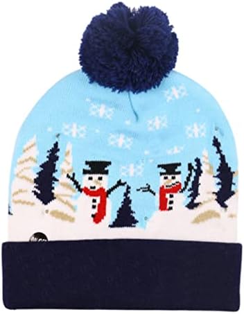 אורות עם כובע כדור הוביל חג המולד כובע צבעוני חג המולד סרוג חורף אוגן עץ עץ מעיל תלבושות