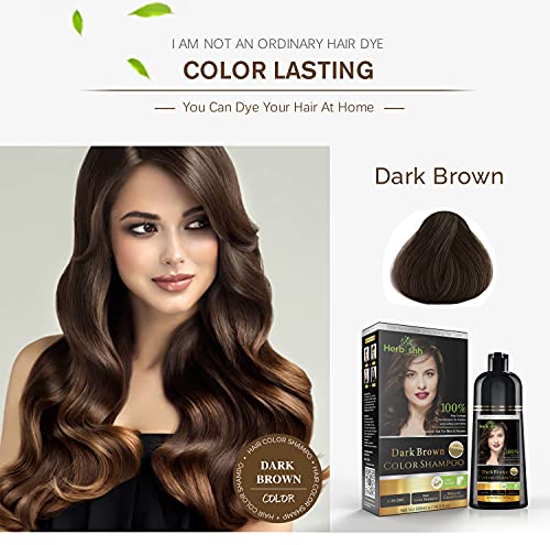 שמפו צבע שיער עשבשי לשיער אפור 500 מל חום כהה + מגבונים מסיר כתמים צבעוניים של 75 מגבונים של 75 מגבונים