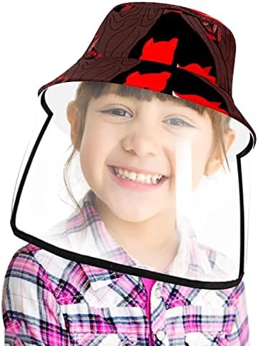 כובע מגן למבוגרים עם מגן פנים, כובע דייג כובע אנטי שמש, דפוס גיאומטרי מצויר מודרני