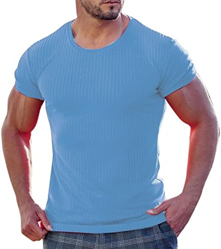 חולצת טריקו אתלטית מהירה יבשה לגברים שרוול קצר חולצה בכושר דק צוואר עגול חולצה נושמת