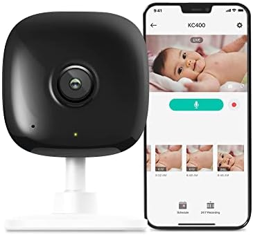 KASA SMART 2K QHD מצלמת אבטחה מקורה, אדם/תינוק בכי/גילוי תנועה, אודיו דו כיווני, 30ft. ראיית לילה, אחסון כרטיסי ענן/SD, עובד עם Alexa