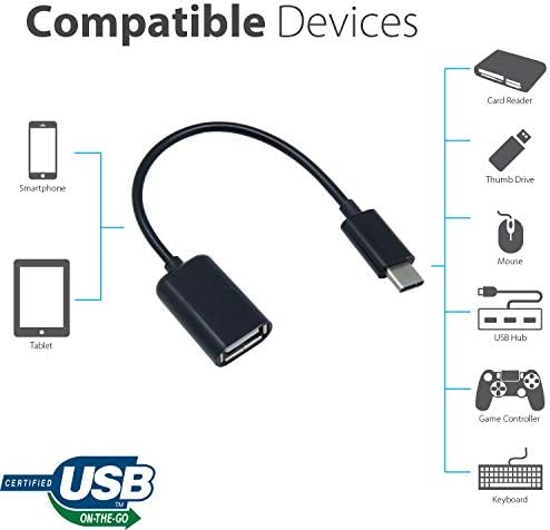 מתאם OTG USB-C 3.0 תואם לטון ה- LG שלך בחינם UVNANO FN לפונקציות מהירות, מאומתות, מרובות שימוש, כמו מקלדת, כונני אגודל, עכברים וכו '.