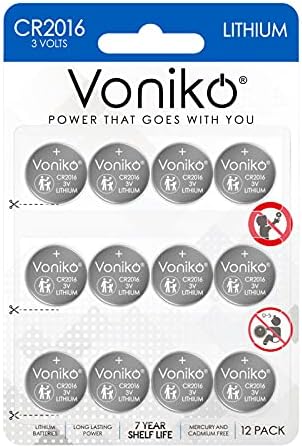 ווניקו 3 וולט סוללה 12 מארז-תא כפתורים סוללות - ליתיום קר סוללת מטבע 3 וולט-אריזת הגנה לילדים, חיי מדף של 7 שנים