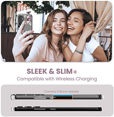 Dagoroo עבור Samsung Galaxy A54 5G Case עם מגן מסך זכוכית מחוסמת, נערות נערות מקרים דפוס פרחים צלולים, רזה מתאים TPU רך + כיסוי אטום הלם