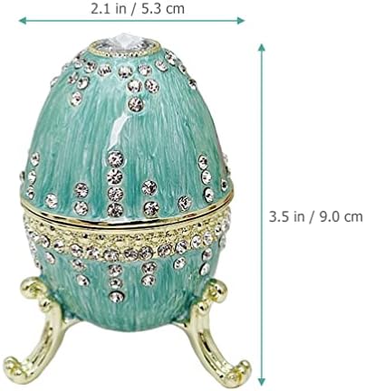 מארגן תכשיטים עמוספון אמייל אמייל קופסת תכשיט פסחא אמייל קישוט קטן בצורת ביצה וינטג '