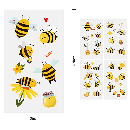 24 גיליונות דבורה דבורה קעקועים זמניים, קישוטי יום הולדת לטובת מסיבת דבורים