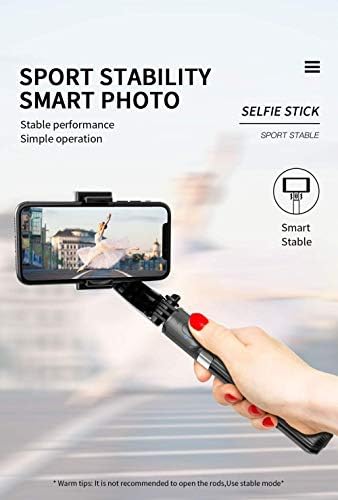 טלפון כף יד מתקפל טלפון מייצב גימבל עם מקל Selfie וחצובה של Bluetooth הניתן להרחבה, מבטל את Shake כדי לשמור