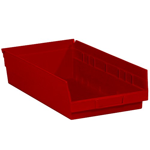 Box USA BBINPS114R פחי מדף פלסטיק קופסאות, 17 7/8 x 11 1/8 x 4 , אדום