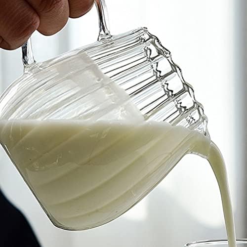 קנקן קרמי זכוכית קלאסי של המוטון עם ידית חלב שפך קפה סירופ סירופ רוטב רוטב קנקן חלב קרם חלב שרת כד קערות טבילה כוס לאטה לאטה לשקוף מטבח