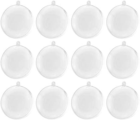 תבניות פצצת אמבטיה של Tegg 12 יחידות 80 ממ עגול פלסטיק ברורה DIY אמבטיה קישוטי כדור לחתונה לחג המולד וקישוטים למסיבות