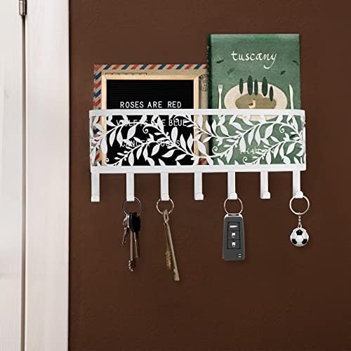 WYTAOHZL מארגן דואר קיר הר מחזיק מפתח לקיר מחזיק קיר דואר מתכת עם 7 ווים מפתח 11.02*4.53*1.97 אינץ