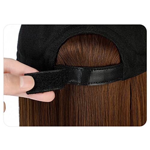 הוקאי סינטטי קצר ישר שיער כובע כובע פאה עבור נשים שחור חום גבוהה טמפרטורת סיבי מים