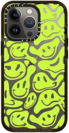 Casetify Impact Case עבור iPhone 13 Pro - Acid Smilems Neon Green - ברור שחור
