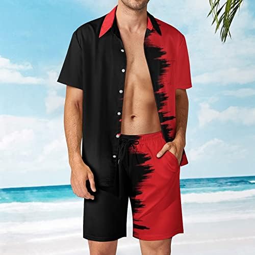 גברים כפתור הוואי מטה חולצות ומכנסיים קצרים חוף חוף מזדמן תלבושות טרופיות קיץ 2 חתיכות אלוהה סטים