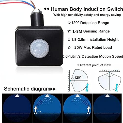 LED אטום למים עמיד למים מתג חיישן תנועה בגוף האדם 85-265V - מתגים -