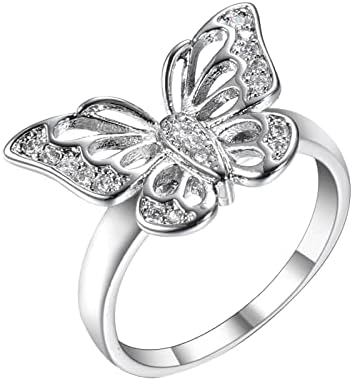 נשים יצירתיות צמיד זירקון בעלי חיים פרפר פרפר טבעת טבעת נישואין טבעת אופנה טבעת אירוסין מנסים לטבעות