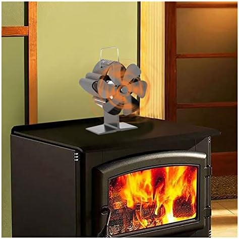 ישופ .עץ תנור מאוורר שחור אח 6 חום מופעל תנור מאוורר אולטרה שקט במחזור חם עם מגנטי מדחום אלומיניום
