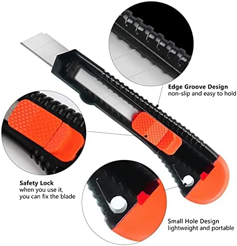 פרימיום שירות סכין-סט של 3-נשלף תער סכין סט-תיבת חותך - פלסטיק ידית