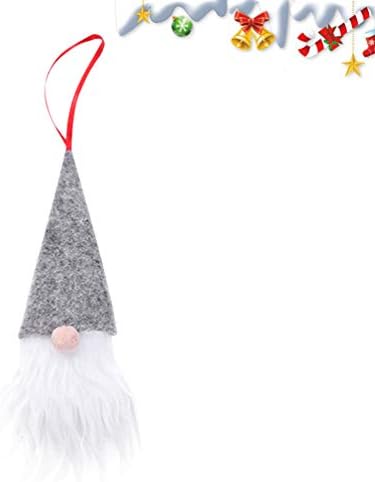 עמוספון 5 יחידות חג המולד יין בקבוק צילינדר מכסה מיני שוודי טומטה גנום סנטה כובעי חג המולד עץ תליית קישוטי אפור