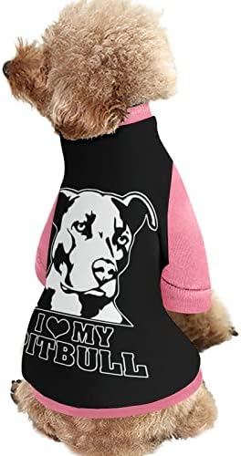 מצחיק אני אוהב אותי פיטבול הדפס סווטשירט חיית מחמד עם סרבל סוודר פליס לכלבים עם עיצוב