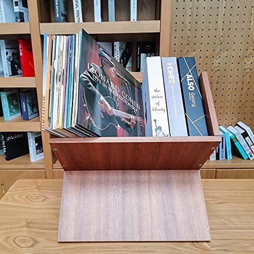 מחזיק תקליט ויניל מעץ לונדון מעץ - מתלה אחסון 80/100 LP - מעמד תצוגת אלבום - אחסון תקליטי ויניל - מתלה מארגן ויניל מודרני - מגן על אלבומים,