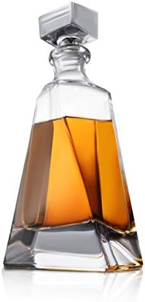 אטלס ויסקי דקנטר - 22 עוז דקנטר מודרני קריסטל - דקנטר משקאות קטן עם פקק - דק אלכוהול לוויסקי, בורבון, ברנדי, משקאות חריפים - רום - מיכל