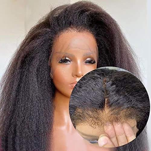 פאות תחרה שקופה קינקי ישר שיער טבעי 360 פרונטאלית פאות עם מתולתל תינוק שיער ברזילאי לא מעובד שיער קינקי קצוות קו שיער טבעי 360 מלא תחרה