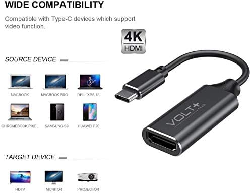 עבודות מאת Volt Plus Tech HDMI 4K USB-C ערכת תואם לתאם LG 34UM69G-B מתאם מקצועי עם פלט דיגיטלי מלא של 2160p, 60Hz!